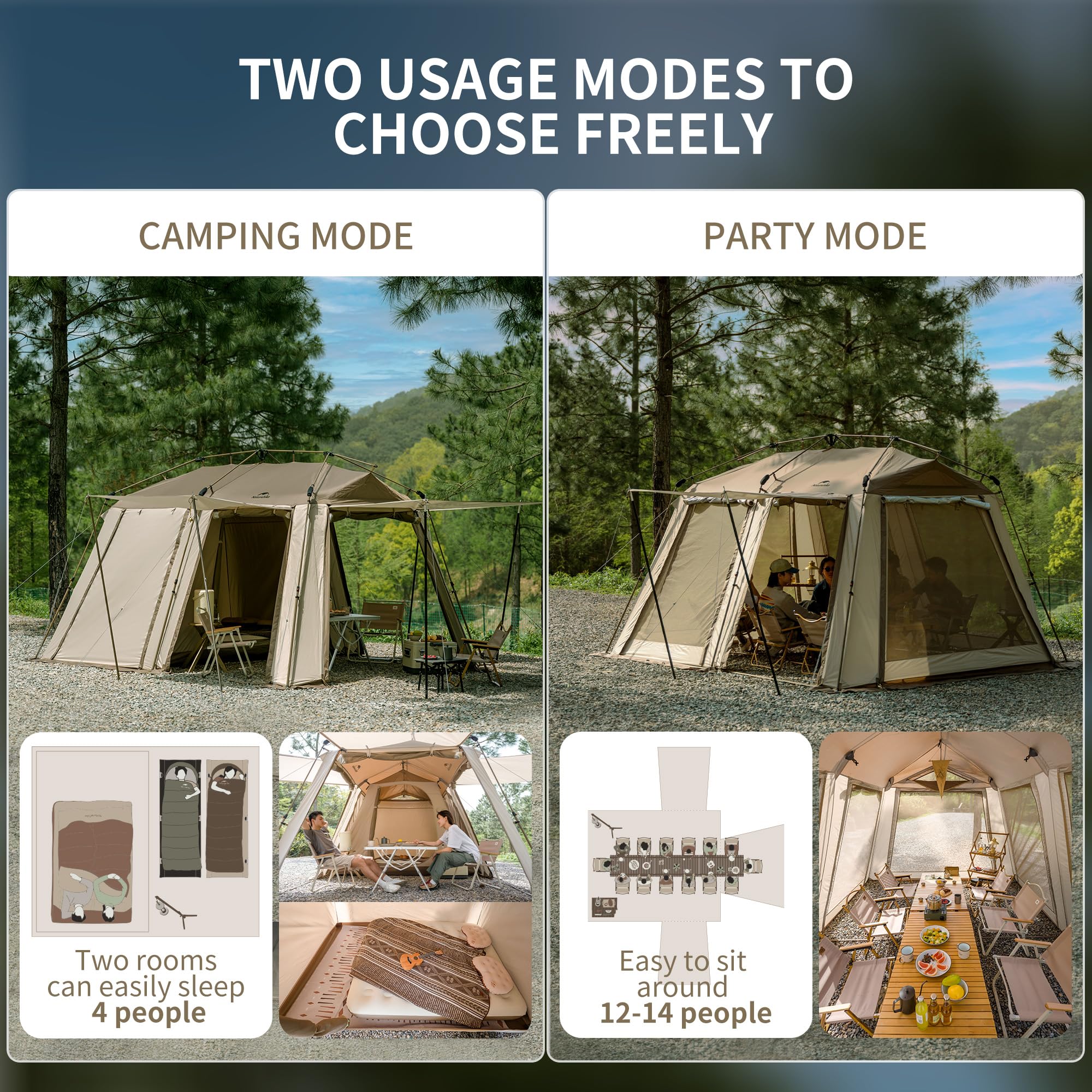 Naturehike Village 13 Namiot 6-8 Osobowy Namiot Rodzinny z